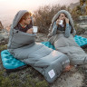 Ультралёгкий спальный мешок NATUREHIKE CNK2350WS023 M300 хлопковый с капюшоном весна осень серый, молния справа 6927595775981